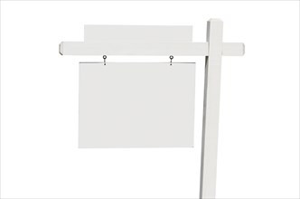 Blank real estate sign isolated on a white background