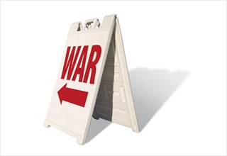 War tent sign isolated on a white background
