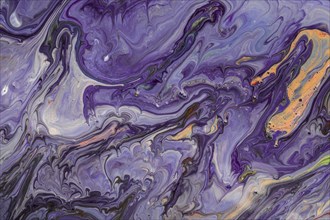 Abstract violet fluid acrylic pour painting