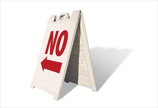 No tent sign isolated on a white background