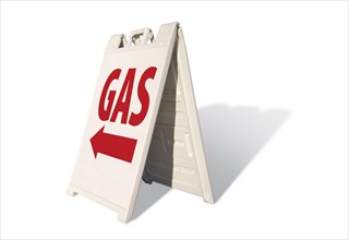 Gas tent sign isolated on a white background
