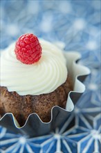 Chocolate cupcake with raspberry