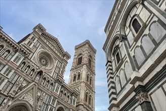 Low angle view of Florence Cathedral and Baptistery