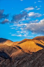 Himalayas Zanskar mountain range on sunset