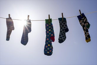 Socks on a clothesline