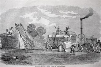 Steam-powered threshing machine by Wilkinson