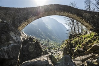 Old Roman bridge Ponte dei Salti over Verzasca