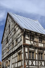 Half-timbered house from 1409 being renovated
