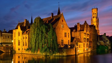 Panorama of Bruges tourist landmark attraction