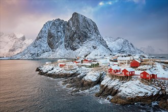 Famous tourist attraction Hamnoy fishing village on Lofoten Islands