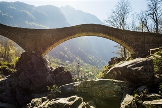 Old Roman bridge Ponte dei Salti over Verzasca