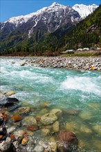 Baspa river in Himalayas mountains. Sangla Valley