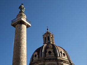 Trajan's Column and Dome of the Church of Santa Maria di Loreto