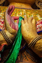 Hands of Maitreya Buddha in Tsemo gompa