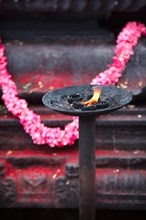 Burning flame in Hindu temple