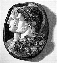 Portraits of Ptolomaios Philadelphos and Arsinoe on the Cameo Gonzaga