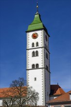 Tower with tower clock of St. Martin's Church