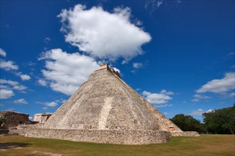 Anicent mayan pyramid in Uxmal