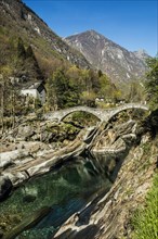 Old Roman bridge Ponte dei Salti over Verzasca