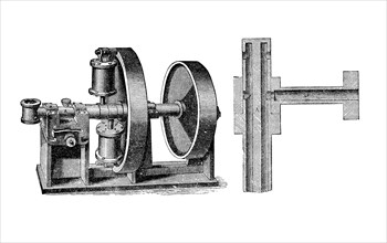Zeichnung einer amerikanischen Drehzylinder-Dampfmaschine
