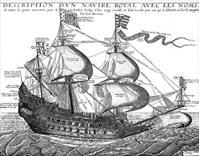 French warship around the middle of the 17th century
