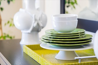 Apple green accents decorative dining abstract in home