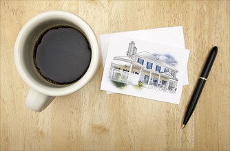 Note card with house drawing