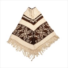 Mexican knitted poncho isolated