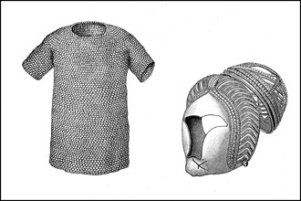 Armoured shirt and silver helmet