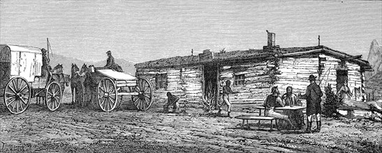 A stagecoach station on the transcontinental line in Utah
