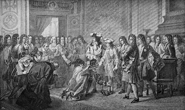 Louis XIV proclaims a grandson Philip as King of Spain