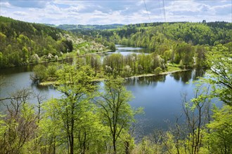 Landscape on the river Saale near Burgk Castle