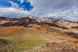Himalayan landscape in Himalayas along Manali-Leh road. Ladakh