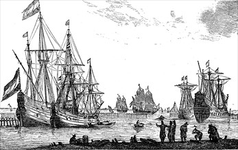 Merchant ships or obsolete merchant ships from the time of Louis XIV