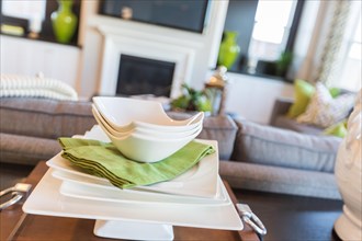 Apple green accents decorative dining abstract in home