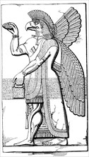 Babylonian good deity in a blessing position