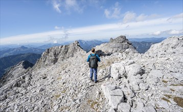 Hiker in rocky terrain