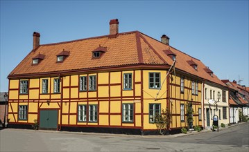 Old typical half timbered house from 19th century in Ystad