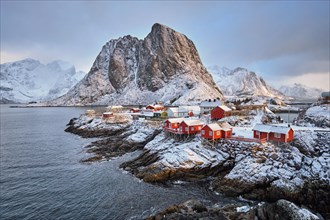 Famous tourist attraction Hamnoy fishing village on Lofoten Islands