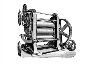 Eine Maschine zur Herstellung von Gummischlaeuchen und -matten