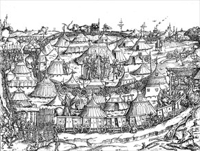 A camp fortified with a double wagon castle in the 15th century