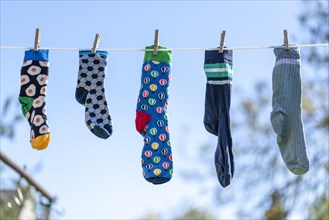 Socks on a clothesline