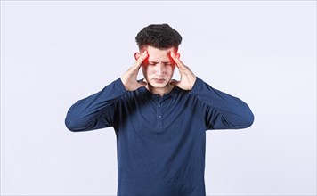 Concept of a man with a headache