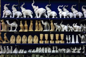 Figures of the Egyptian gods in a souvenir shop in Esna