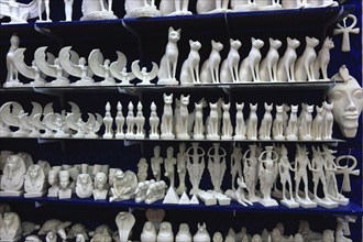 Figures of the Egyptian gods in a souvenir shop in Esna