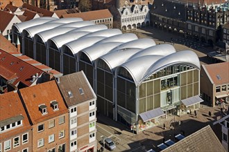 Peek and Cloppenburg department stores' with semi-circular roof shells at the market