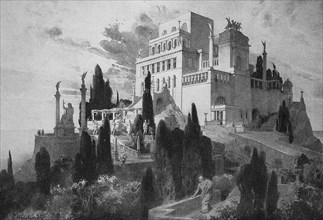 Das Schloss des Tiberius auf Capri in einem Rekonstruktionsentwurf von Professor C. Weichardt
