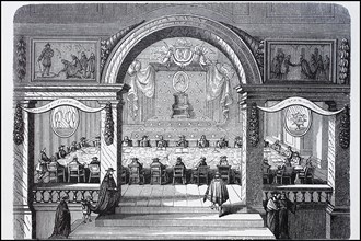 A meeting of the Academie francaise under Louis XIV France