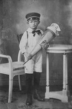 Boy with school cone