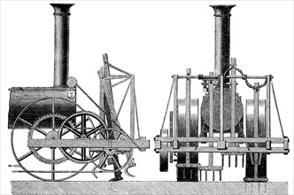 Steam-powered cultivator by Morris